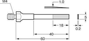M6 Flat with taper : 1.0 - 0.3 t × 5w