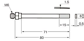 M6 Flat with taper : 1.5 - 0.5 × 6w