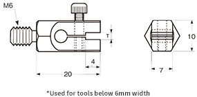 M6 for flat-shaped tools